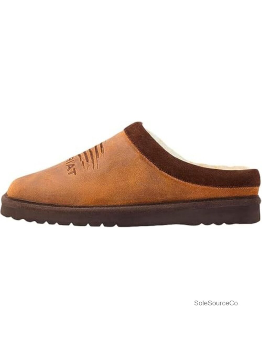 Mens Oiled Suede Slippers Wide Square Toe Slip On
